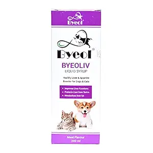 Byeol BYEOLIV Syrup 200ML Meat Flavour for Dogs & Cats Improves Digestion & Liver Functions,Useful in Inappetence & Irregular Appetite,Improves Liver Performance in diseased Conditions.