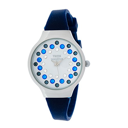 Señoras THINK POSITIVE® Modelo SE W89 Correa Mediana De Acero De Silicona De Color Azul Oscuro