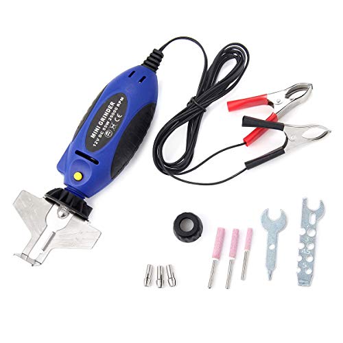 KOBWA Chainsaw Chain Sharpener, DC 12V Mini Electric Drill Grinding Grinder DIY Engraving Rotary Tool for Hobby Craft Model of Cutting, Milling, Drawing, Trimming, Removing and Drilling