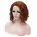QIYUN.Z. (11.81'') Marvel's The Avengers Black Widow Women Red Brown Short Curly Wavy Wigs Anime Cosplay Full Hair Party Wigs