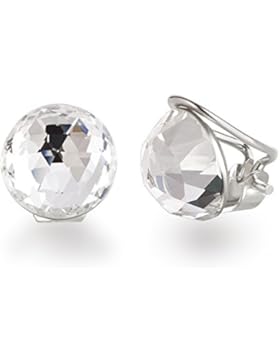 Schöner SD, Ohrclips aus 925 Silber mit 12mm großen funkelnen Kristallen von Swarovski®