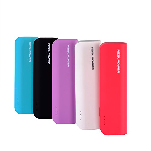 RealPower PB-2600 externer kompakter Akku Batterie Handy Ladegerät Powerbank 2600 mAh für iPhone, iPad, Samsung Galaxy und weitere Smartphones (schwarz) - 2