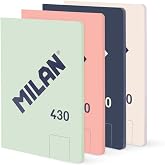 MILAN&reg; Pack of 4 A5 Glued Notebooks, 48 White Sheets, 95 g/m&sup2;, Collection 430 Since 1918