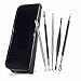 LuckyFine 5Pcs Multipurpose Blackhead Whitehead Acne Comedone Extractor Reamover Stainless Steel Facial Tool Set Kit