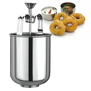AAHNA E MALL Stainless Steel Meduvada Maker for Perfectly Shaped & Crispy Menduvada, Hygienic Without Any Hassle. (Silver)