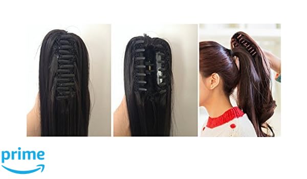 Prime Black Synthetic Hair Clutcher Ponytail For Instant Volume
