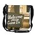 Produktbild Doinh A Kreidetafel Schild mit Aufschrift Welcome Please Come In Customized Canvas Messenger Bag Bag Schrägtasche Schultertasche geeignet für Männer und Frauen