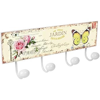 Lashuma 4 Haken Wandgarderobe | Küchenhaken Garderobenleiste 40x15,5 cm