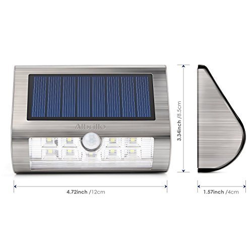 Albrillo Solarleuchten solarleuchte mit Bewegungsmelder Wasserdicht Außenlampen 2er-Pack 18 LEDs in Kaltweiß - 7