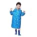Produktbild Hzjundasi Schüler Jungen Mädchen Im Freien Mit Kapuze Schultasche Sitz Regenmantel Teens Wasserdicht Outwear Verpackbar Poncho Regenbekleidung (Farbe:Blau,Größe:XXL)