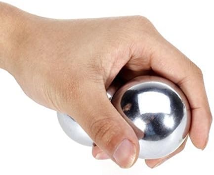 Baoding Balls Chinese Health Exercise Stress Balls - Chrome Color / Traditional Beautiful Steel Palm Messager--A Handy Instrument for Health Care