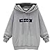 Produktbild VJGOAL Damen Pullover, Gute Qualität Mädchen Mode Buchstabe Long Sleeve Hoodie Herbstlicher Winter Sweatshirt Jumper Lässig Brief Pullover Tops Bluse (Grau,50)