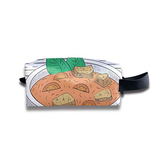 Hand Drawn Soup Women Cosmetic Bag Travel Girls Oxford Toiletry Bags Funny Portable Hanging Organizer Makeup Pouch Pencil Case