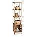 Produktbild Relaxdays Badregal Walnuss stehend, offenes Holzregal mit Schranktür, 5 Ablagen Badschrank, HBT 160 x 40 x 36 cm, natur