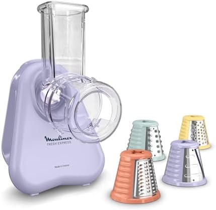 Moulinex Fresh Express, Tritaverdure Elettrico 4 in 1, Sistema per Servire Direttamente, Facile da Pulire e Riporre, Colore Lilla, DK8546
