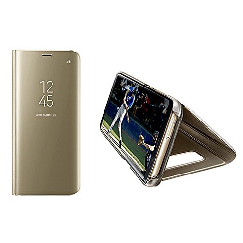 Funda Samsung S8 Clear View Standing Cover  Aursen Carcasa Case para Samsung Galaxy S8  color oro