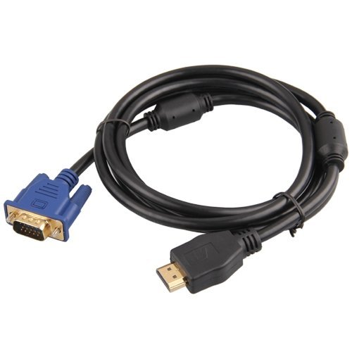 Câble Adaptateur Convertisseur Plaqué d'Or HDMI vers 15pin VGA Mâle 1.65m