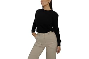 WIN'S Pull col Rond en Laine et Cachemire pour Femmes, Fabriqué en Italie