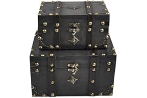 Trendy Boy Scatola portaoggetti vintage fatta a mano da 2 pezzi/set - Scatola decorativa portaoggetti vintage in legno (301-Combo2)