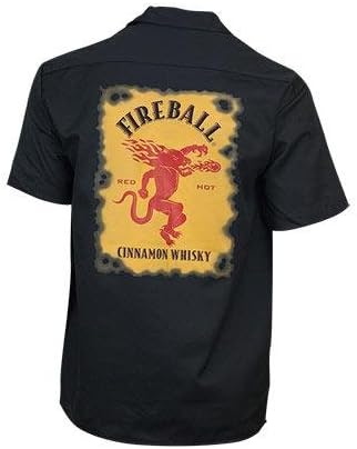 Fireball Whiskey Logo Work Shirt -  Black - 
