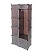 Produktbild ts-ideen Kleiderschrank Garderoben Flur Schrank Badschrank Wäscheschrank Highboard Sideboard Regal in Braun Transparent