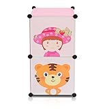 VENKON – Kinderzimmer Steckschrank Frei Gestaltbares DYI Steckregal System Regalschrank: 2-Module-Set, rosa - 4