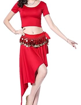 Dancewear Danza del ventre Custome Set EGambaant Maniche corte Top & Floreale Gonna corta