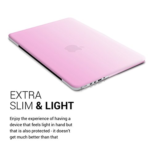 kwmobile Hardcase Laptop Hülle für Apple MacBook Pro Retina 15″ (ab Anfang 2013) – Zwei Farben Design Pink Transparent dünne gummierte Schutzhülle Cover Case Tasche - 4