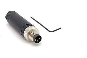 Elecbee M8 3 Broches Mâle Connecteur, M8 3 Pin Aviation Industrie Connecteur Droit IP67 A code Capteur Mâle Installable sur Le Terrain M8 3 Core Accessoires de étanches
