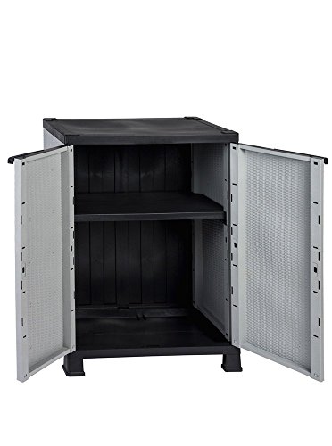 Kunststoffschrank Madera, im Rattan Design mit einem verstellbaren Einlegeboden mit 20kg Tragkraft – mittlere Version - 3