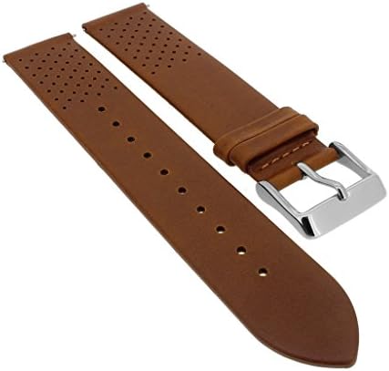 Timex Weekender Fairfield 20 mm | Brown Leather Replacement Band With Hole Design TW2R2 6700