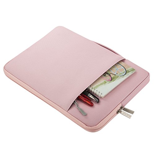 MOSISO Polyester Gewebe Multifunktionshülsen Aktenkoffer Handtaschen Kasten Abdeckung für 14 Zoll Notebook Computer Ultrabook, Pink - 3