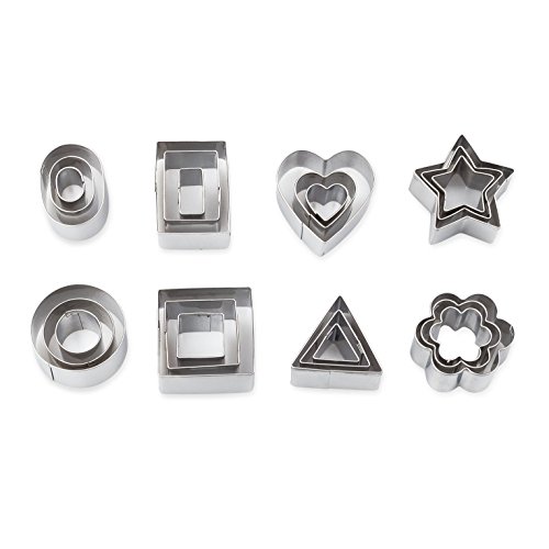 ECSOWAY Mini Cookie Cutters Sets for Kitchen Baking, Vegetable Cutters Shapes Set - Cookie Cutters Fruit Mold Cheese Presses Stamps for Kids Shaped Treats Food Making, Cute for Fun Food