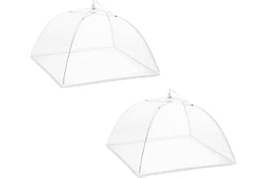 ONEINHE Confezione da 2 ombrelli a rete per alimenti, 43 x 43 cm, grandi cupole per alimenti, per esterni, feste, picnic, riutilizzabili e pieghevoli