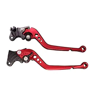 Allextreme AX-LEV60 Clutch Brake Lever Heavy Duty 6 Positions Adjustment for Honda Dio (Red, 2 Pcs)