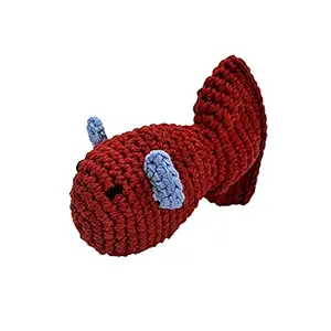 Captain Zack Crochet Fish Interactive Cat Toy | Hand-Made with AZO Free Dye & Safe to Use Yarn | Maroon