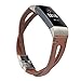 Produktbild Altsommer für Fitbit Charge 3 Armband, Ersatzarmband Vintag Leder mit Edelstahl-Schnalle Uhrenarmbänder,Replacement Ersatzarmband Lederarmband Schnellverschluss für Herren Damen (Rose Gold)