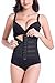 FLYCHEN Women Yoga Gym Cincher Elastic Shapewear Slim Steel Bones Corset Black UK 14-16(XXL)