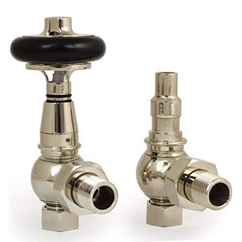 Preisvergleich Produktbild Morgan Heizkörperventile, thermisch, gewinkelt, TRV, silber