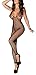 Produktbild krautwear® Damen Bodystocking Nylon Netz Lochmusterung Rückenfrei Neckholder Netzbody Dessous Catsuit Schwarz 34 36 38