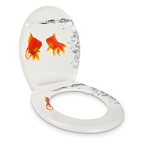 VENKON – Premium WC Sitz mit Absenkautomatik – Modell „Goldfisch“ – Toilettendeckel aus Duroplast (antibakteriell) inkl. Montagesatz (rostfreie Scharniere) - 6