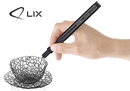 LIX PEN (Schwarz) - 3D Pen - 2 Packungen aus Filaments- EU Stecker