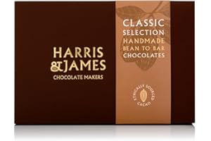 Harris & James Classic 24 Piece Chocolates Gift Box. Handmade Luxury Chocolates - White Chocolate, Milk Chocolate & Dark Chocolate. Selection Box Including 12 Different Chocolate Varieties.