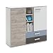 Produktbild Unbekannt FMD Möbel Nona 4 Highboard, Holz, sandeiche/weiß/lava/blau, 117 x 33 x 105 cm
