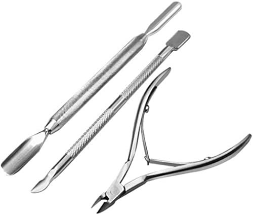 ValueWay Stainless Steel Nail Cuticle Spoon Pusher Remover Cutter Nipper Clipper Cut Set