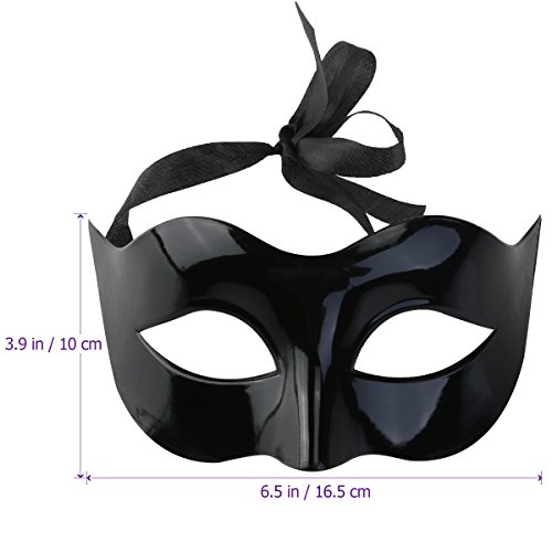 WINOMO Maskerade Kostüm Maske schwarz für Männer Frauen Party Ball Halloweenmaske - 4