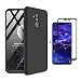 Produktbild FHXD Kompatibel mit Huawei Mate 20 Lite Hülle Stoßfest 360° Schutzhülle Schutz Case Cover [Displayschutzfolie] Ultra Dünn Anti-Kratzen 3 in 1 Handyhülle MEHRWEG-Schwarz