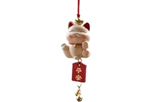 LUXYLEI Ciondolo Per Auto Gatto Fortunato Per Donne Benedizione Specchietto Retrovisore Ornamenti Per Auto Appesi Cordino Accessori Interni Per Auto