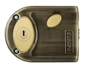 Europa Brass Dimple Key Main Door Lock (Metallic)