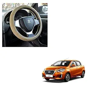 Caro Manic Microfiber Leather Auto Car Steering Wheel Cover Compatible with Go (Beige)